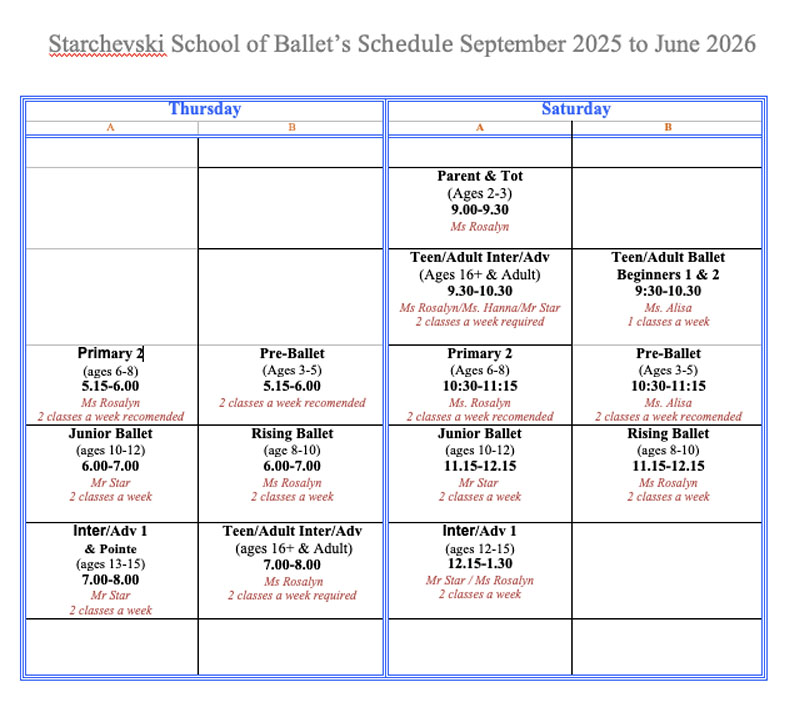 schedule